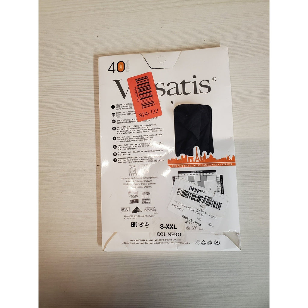 Velsatis Womens Sheer Tights S-XXL Black Polka Dot Elastic Fashion Pantyhose