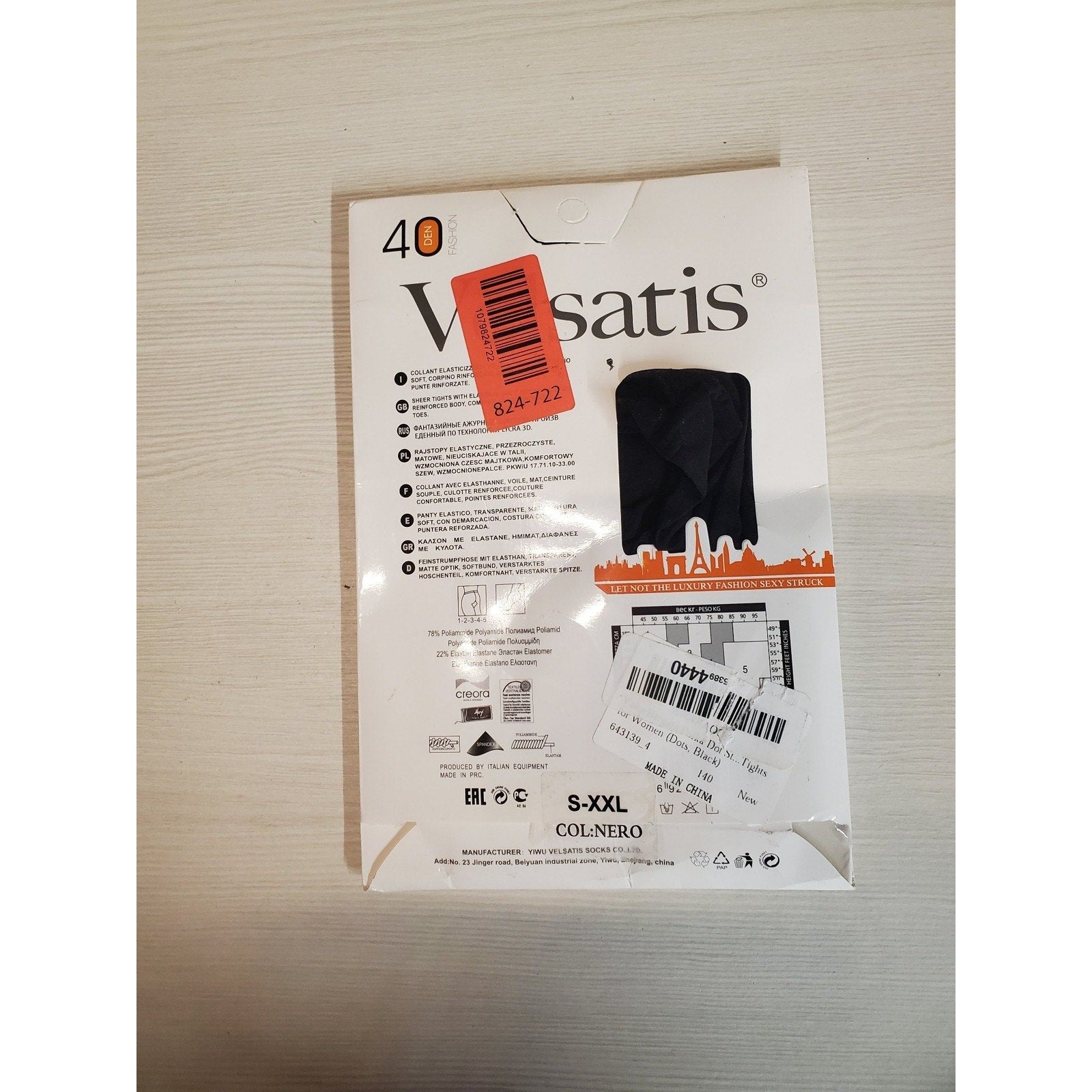 Velsatis Womens Sheer Tights S-XXL Black Polka Dot Elastic Fashion Pantyhose