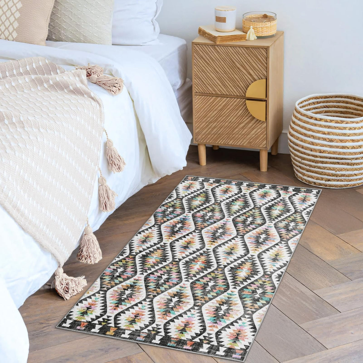 YesRug Geometric Tribal Accent Area Rug Mat 2x3' Diamond Multicolor New Boho