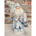 Santa Claus Figure Winter Christmas Silver Blue White Beard 13.5 Inch Holiday