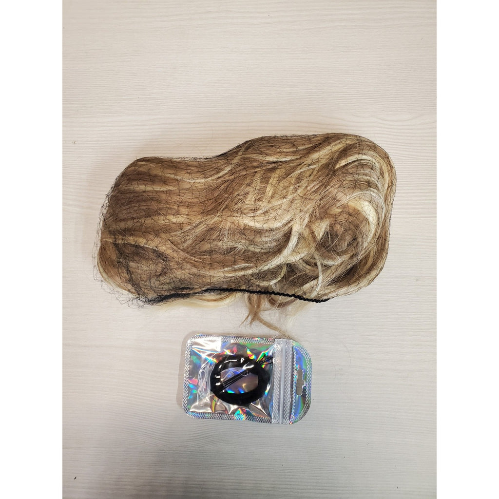 Womens Hair Topper 14" Ponytail Extender Wavy Short Bob Brown Blonde