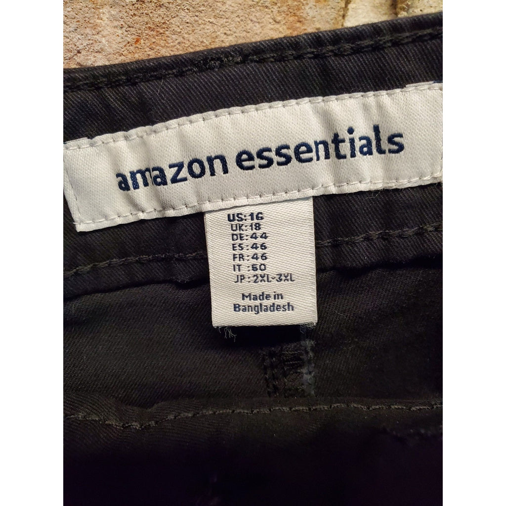 Amazon Essentials Womens Chino Pants Size 16 Black Casual NWT Everyday