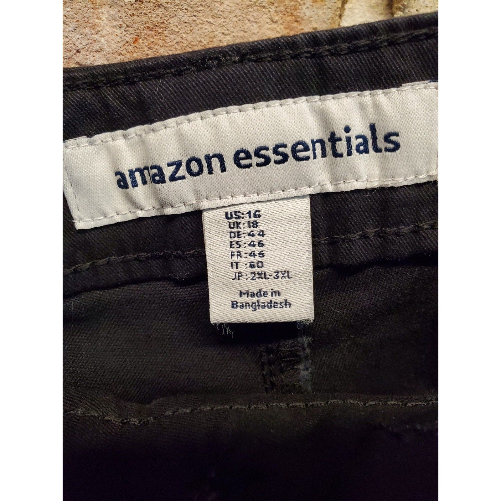 Amazon Essentials Womens Chino Pants Size 16 Black Casual NWT Everyday