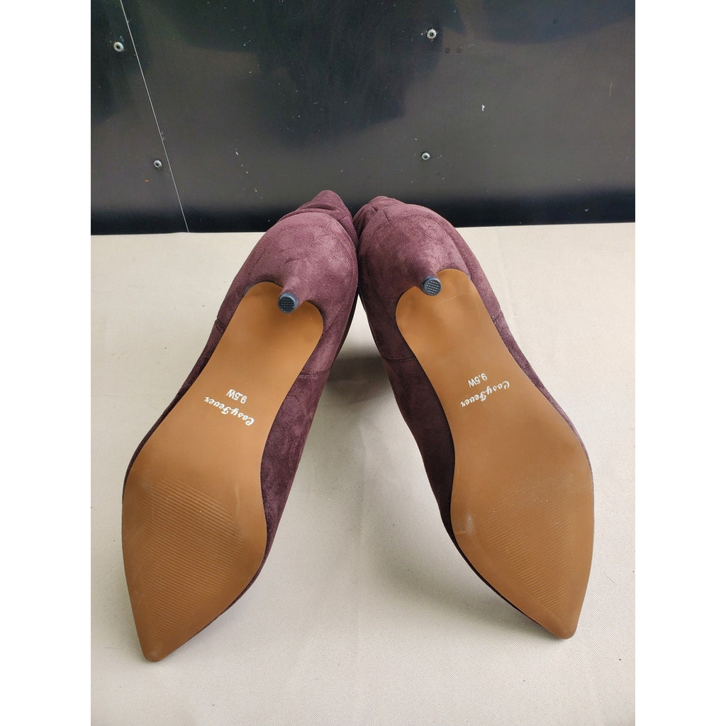 CosyFever Womens Ankle Boots 9.5W Plum Slouchy Pointed Toe Kitten Heel