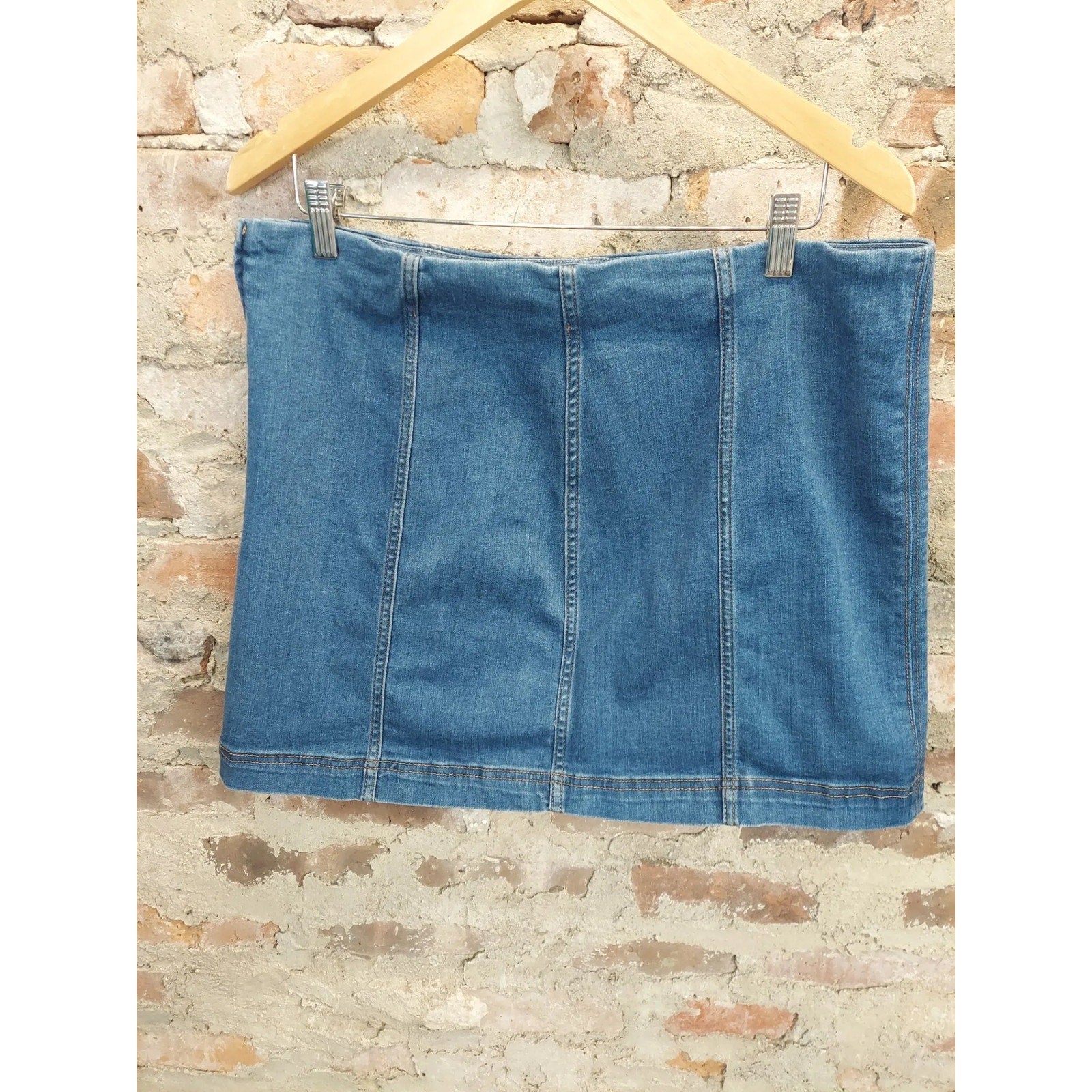 Wild Fable Womens Denim Mini Skirt Size 18 Blue Seamed Medium Wash