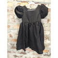 Girls Black Puff Sleeve Dress 3T 4T Square Neck A Line Gathered Back Zipper