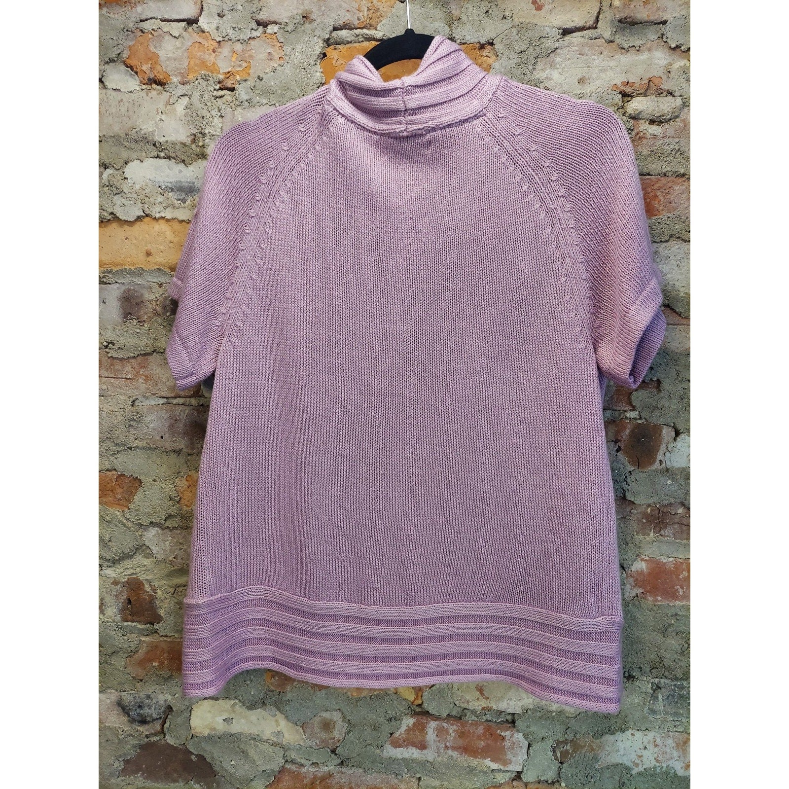 Croft & Barrow Womens Cardigan L Lavender Short Sleeve Open Front Knit Sweater