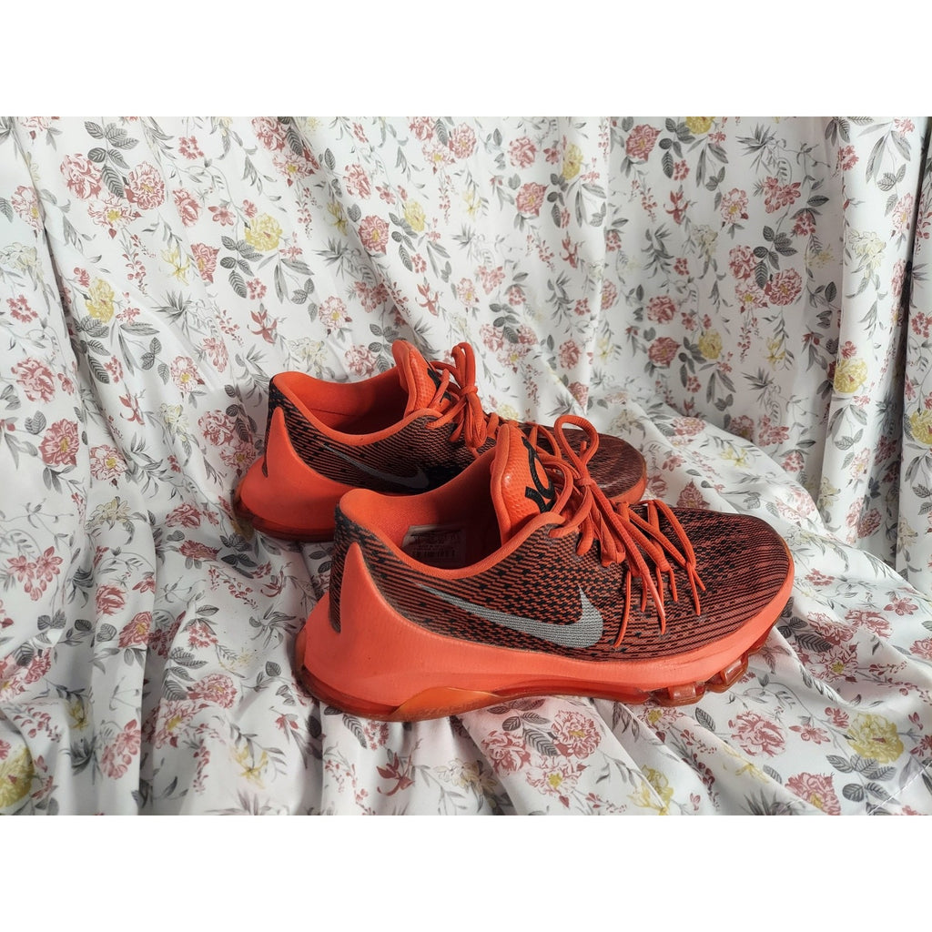 Nike KD 8 Youth 5Y Orange Black Basketball Athletic Training Low Top Shoes