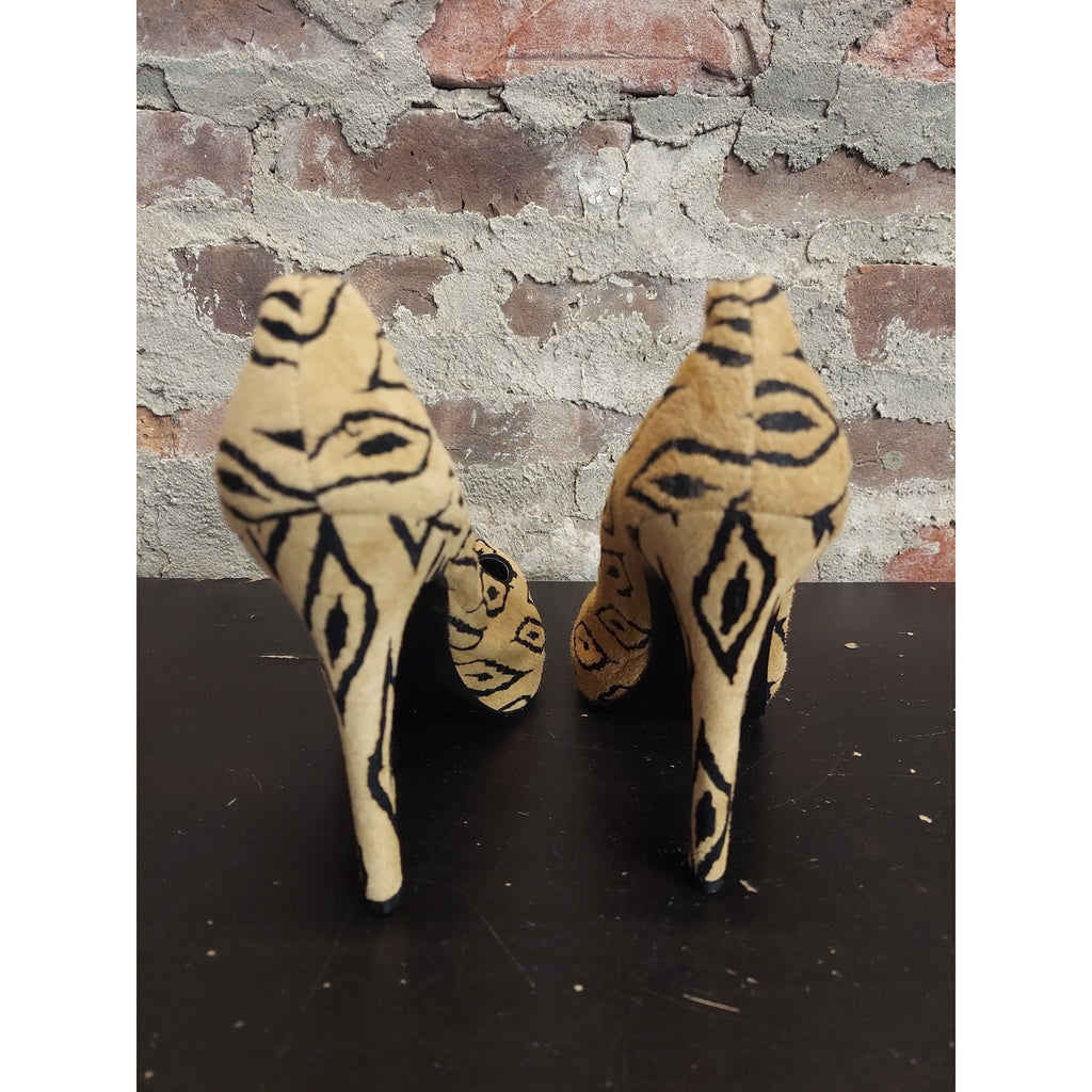 BCBG Generation Womens Pumps 8B Animal Print Platform High Heel Pointed