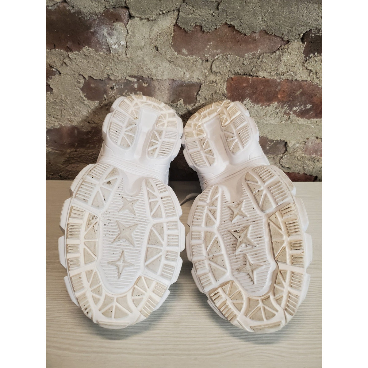 HOGENT Womens Chunky Platform Sneakers US 8.5 White Athletic Casual Shoes