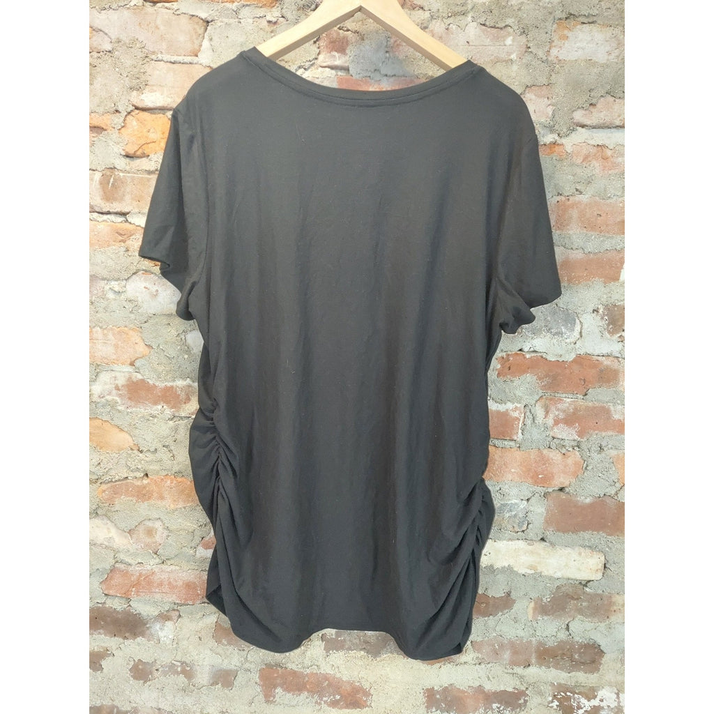 Time And Tru Womens Maternity T-Shirt XXL 20 Mama Leopard Print Black Short