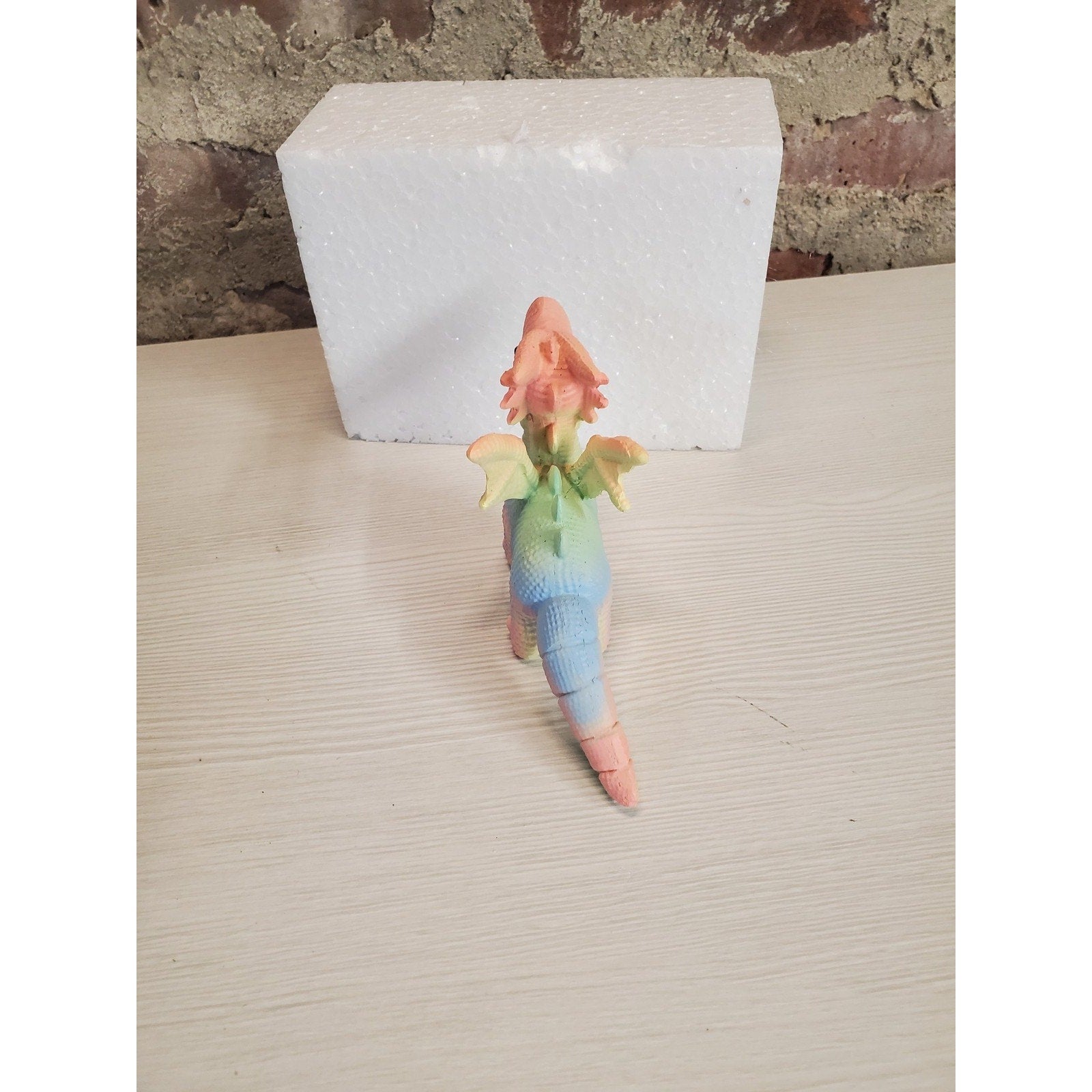 Dragon Figurine Pastel Rainbow Cute Kawaii Fantasy Collectible Statue Decor