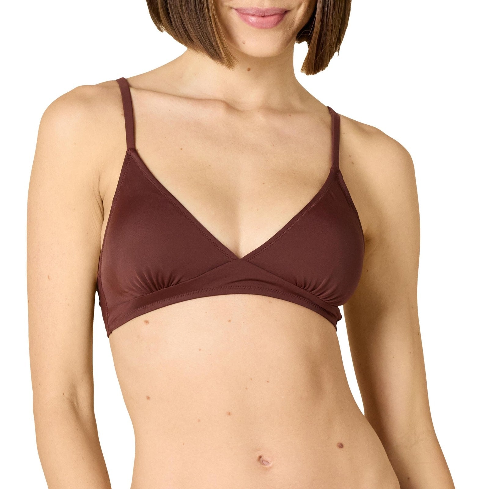 amazon essentials Womens Bralette Triangle Bra US XL Brown Adjustable Straps