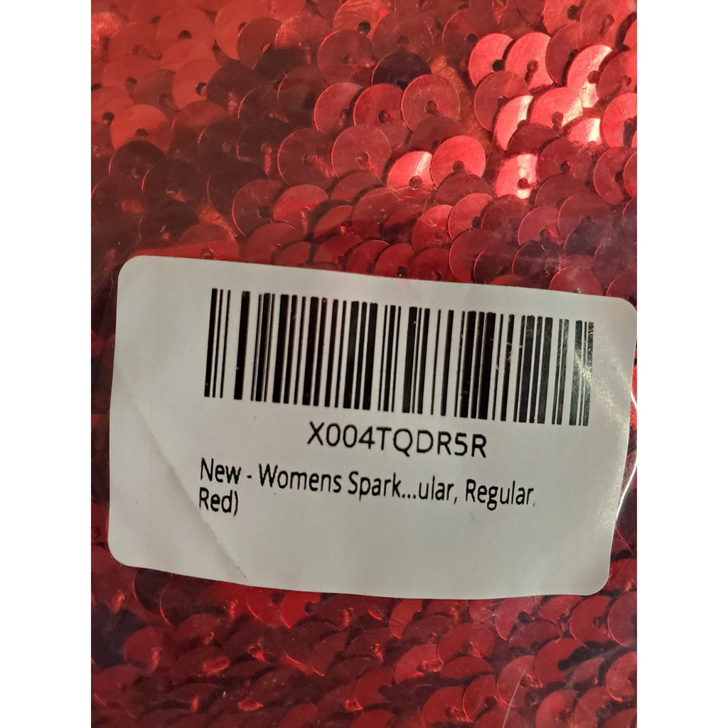 Womens Red Sequin Tube Crop Top Strapless Sparkly L XL Party Dance Clubwear