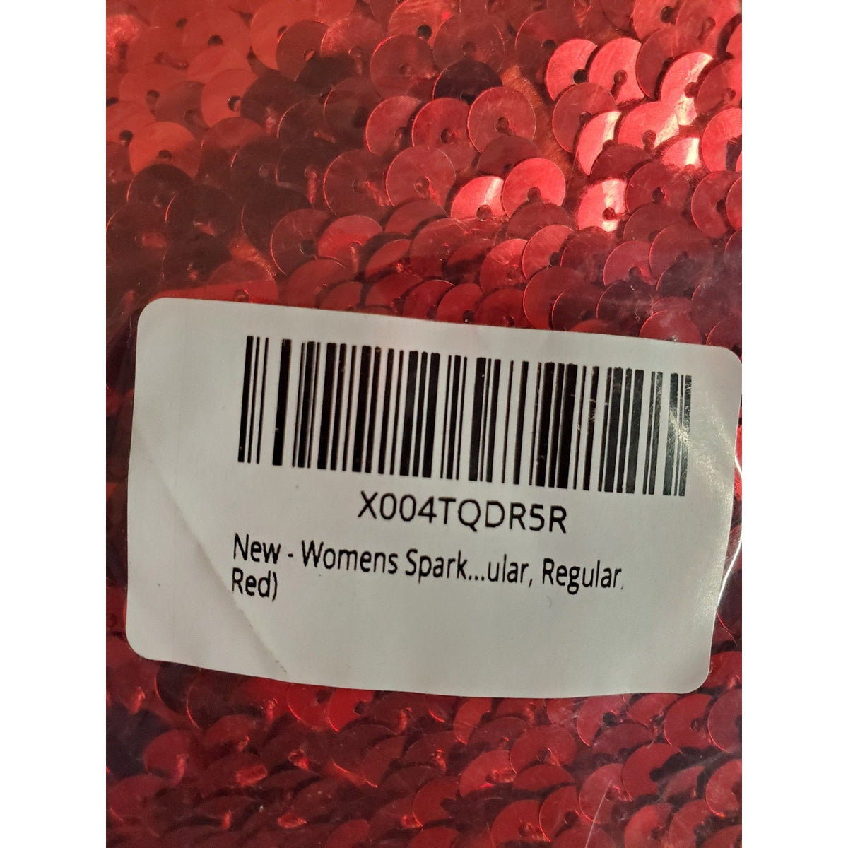 Womens Red Sequin Tube Crop Top Strapless Sparkly L XL Party Dance Clubwear