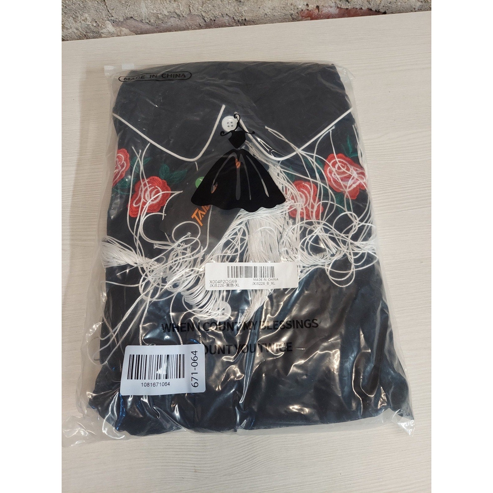 Womens XL Western Shirt Black Fringe Rose Embroidered Button Up Cowgirl