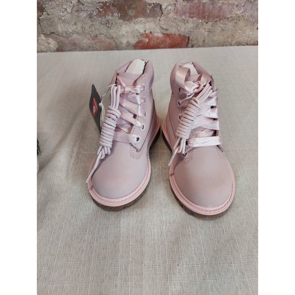 Timberland Toddlers Boots Size 5 Light Pink Waterproof Rainbow Heart Ribbon