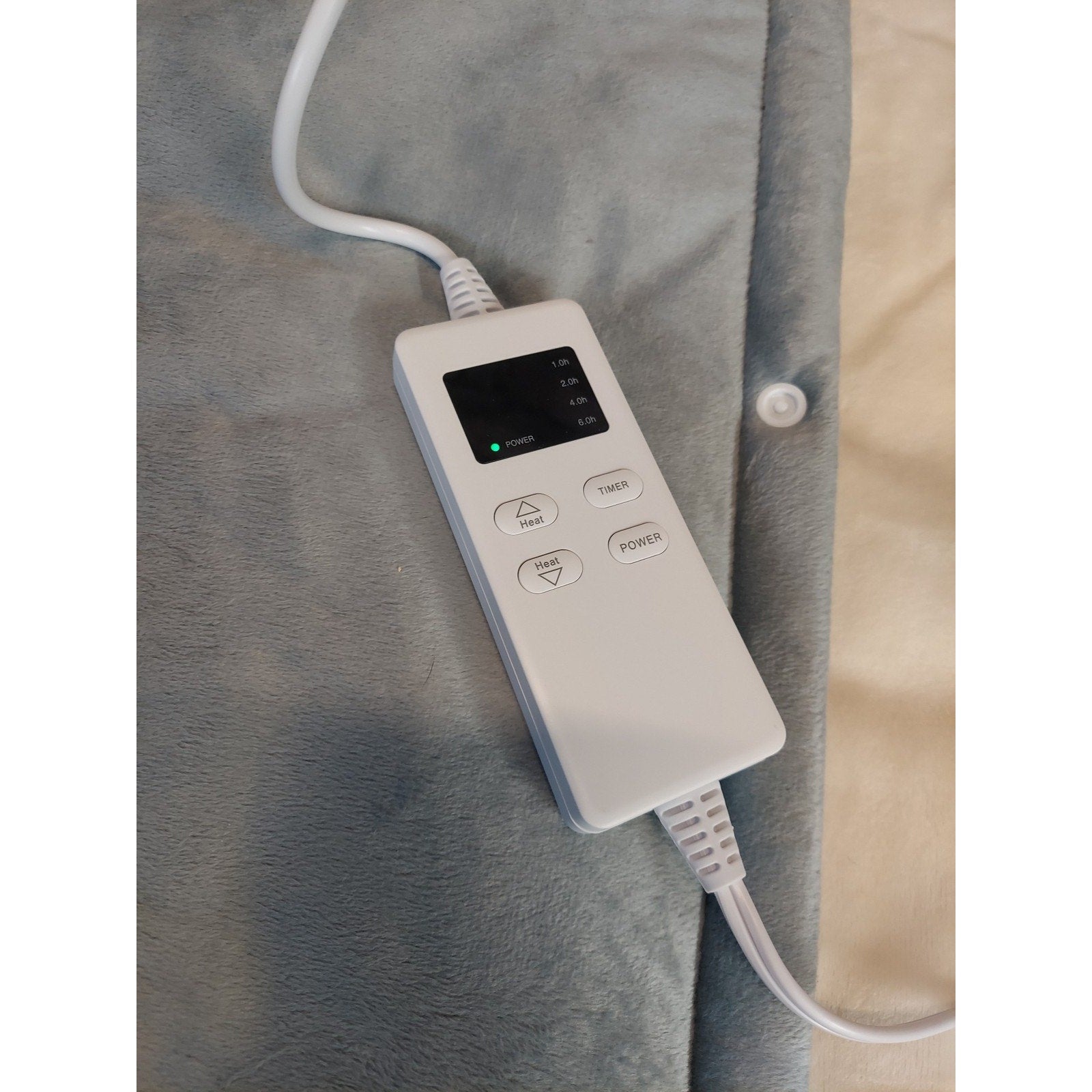 Electric Heating Pad Digital Controller Timer Heat Settings Plush Gray
