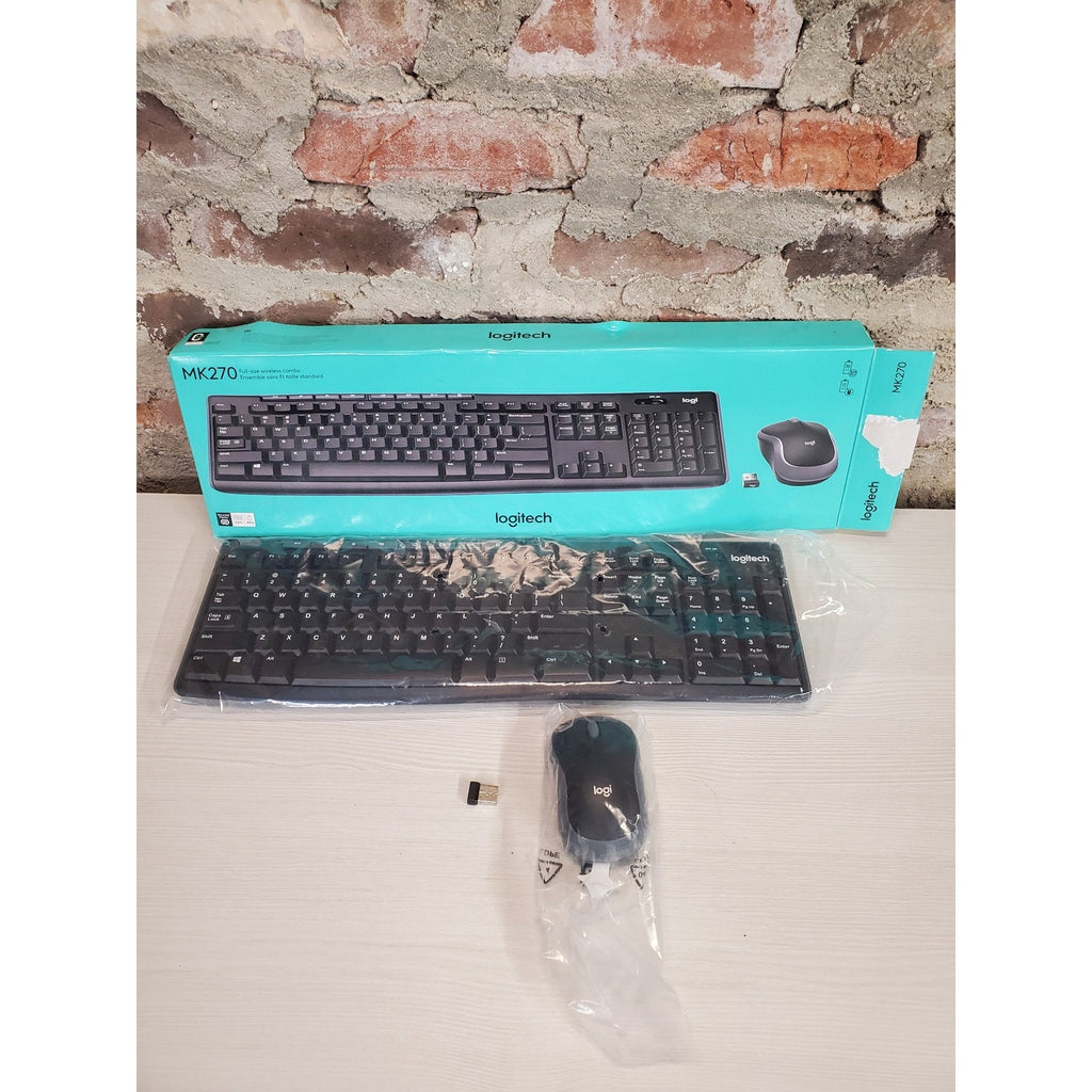Logitech Wireless Keyboard Mouse Combo Set MK270 USB Receiver PC Desktop Black
