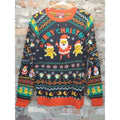 OFF THE RACK Unisex Ugly Christmas Sweater XS Black Multicolor Santa Gingerbread