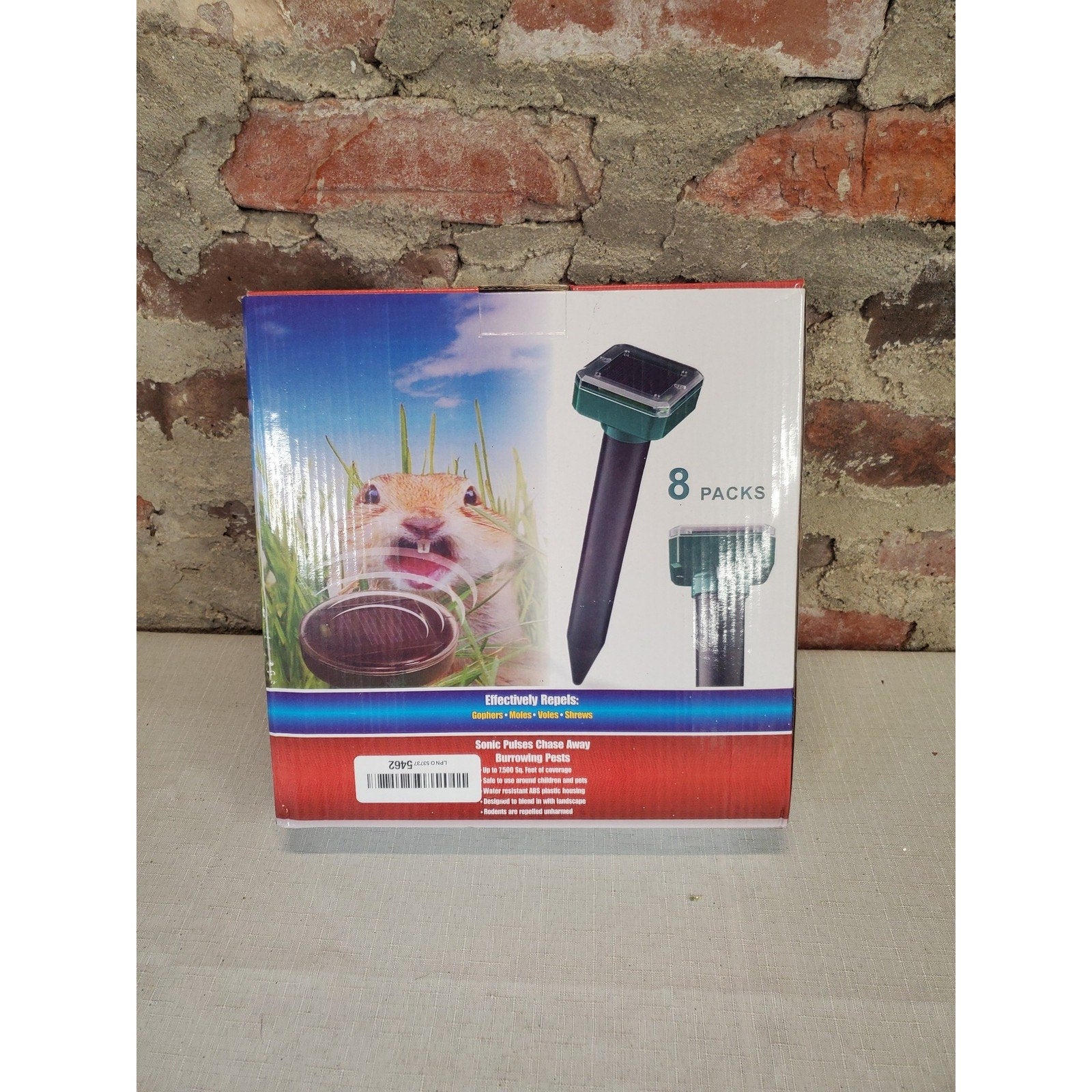 Solar Powered Mole Gopher Rodent Repellent Sonic Pulses 8 Packs Yard Outdoor