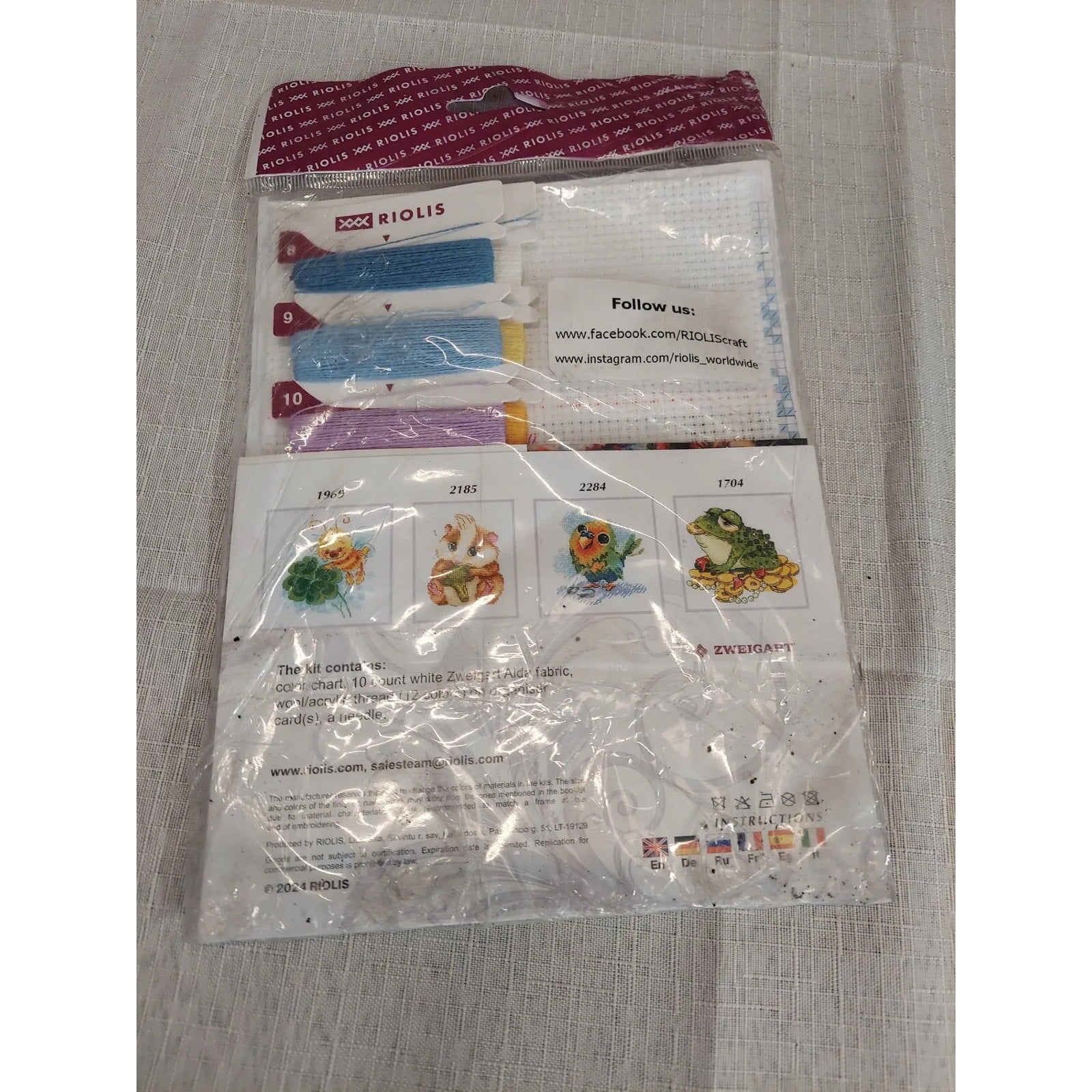 RIOLIS Cross Stitch Kit Little Snail 2285 Complete Craft 6x6 Wool Acrylic