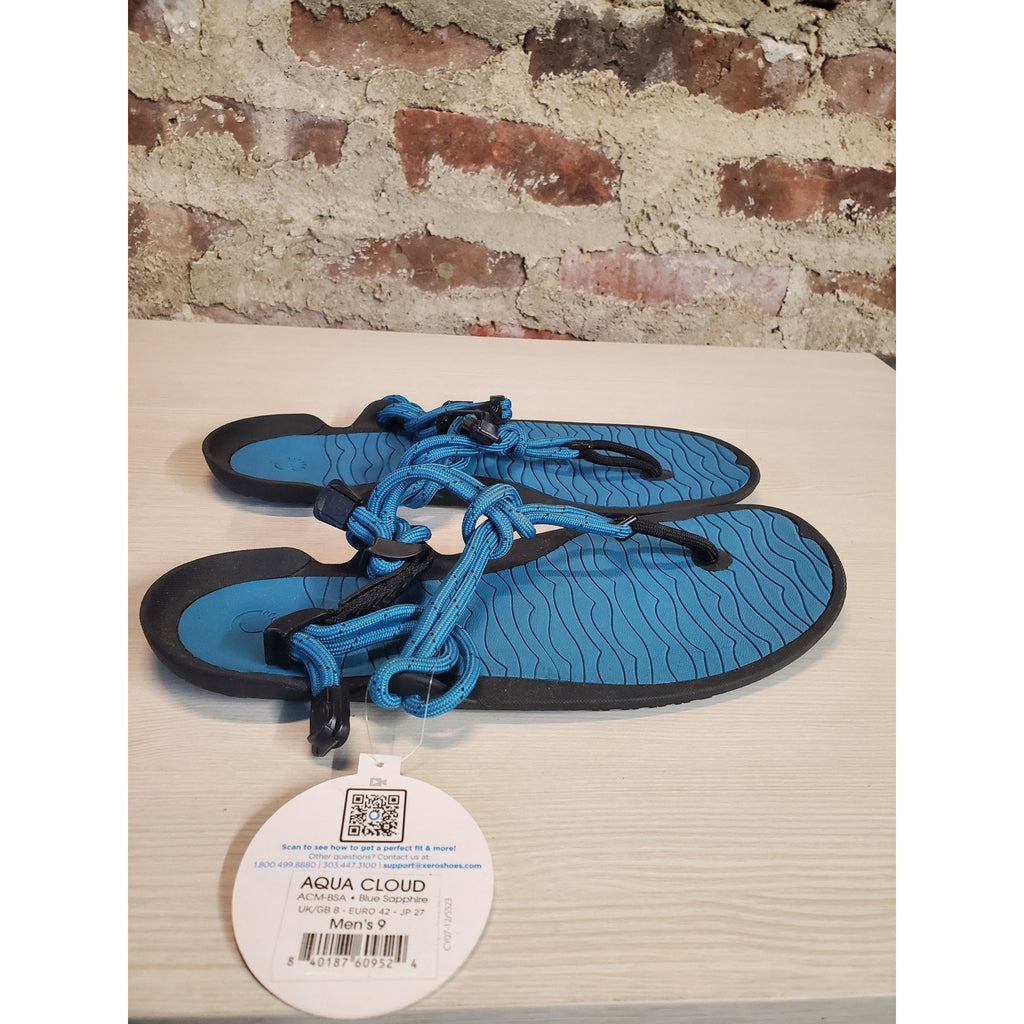 Xero Shoes Mens Aqua Cloud Barefoot Sandals 9 Blue Sapphire NWT Lightweight