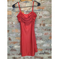 Womens Mini Dress S Red Ruched Spaghetti Strap Bodycon Cocktail Party