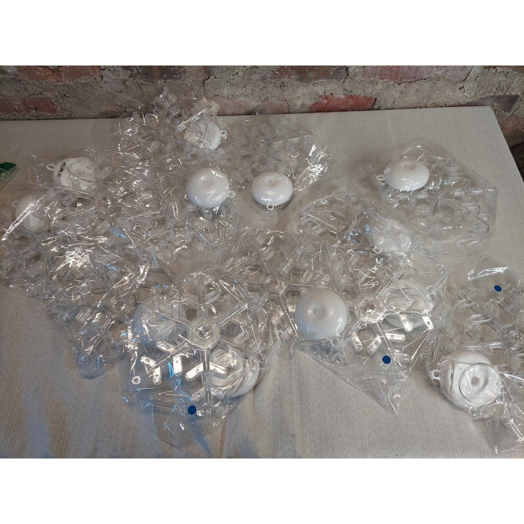 Christmas LED Snowflake Battery Lights Window Decor Hanging Set 10 Blue White