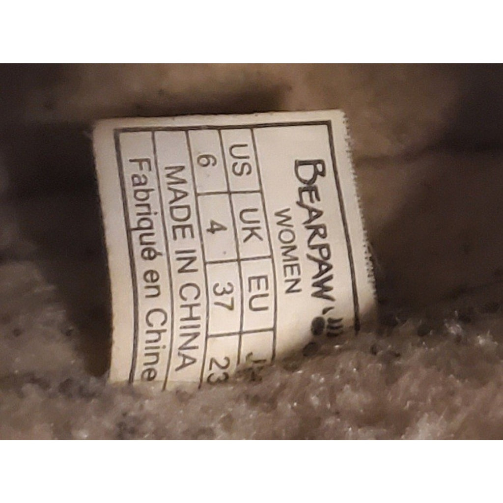 BEARPAW Womens Sheepskin Boots 6 Chocolate Brown Suede Buckle Warm Winter