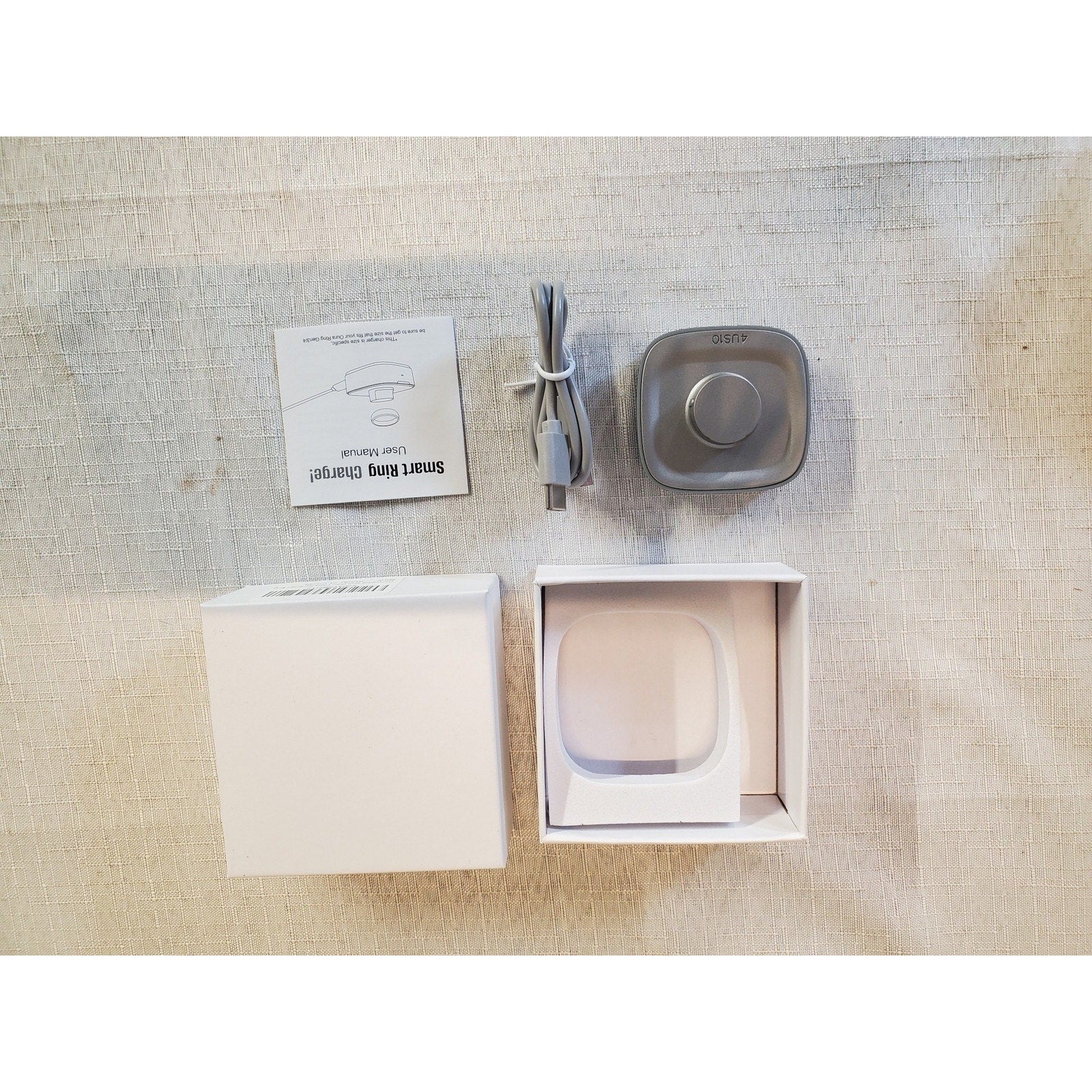 Ausko Smart Ring 4 Charger Size 10 USB C Power Charging Dock White