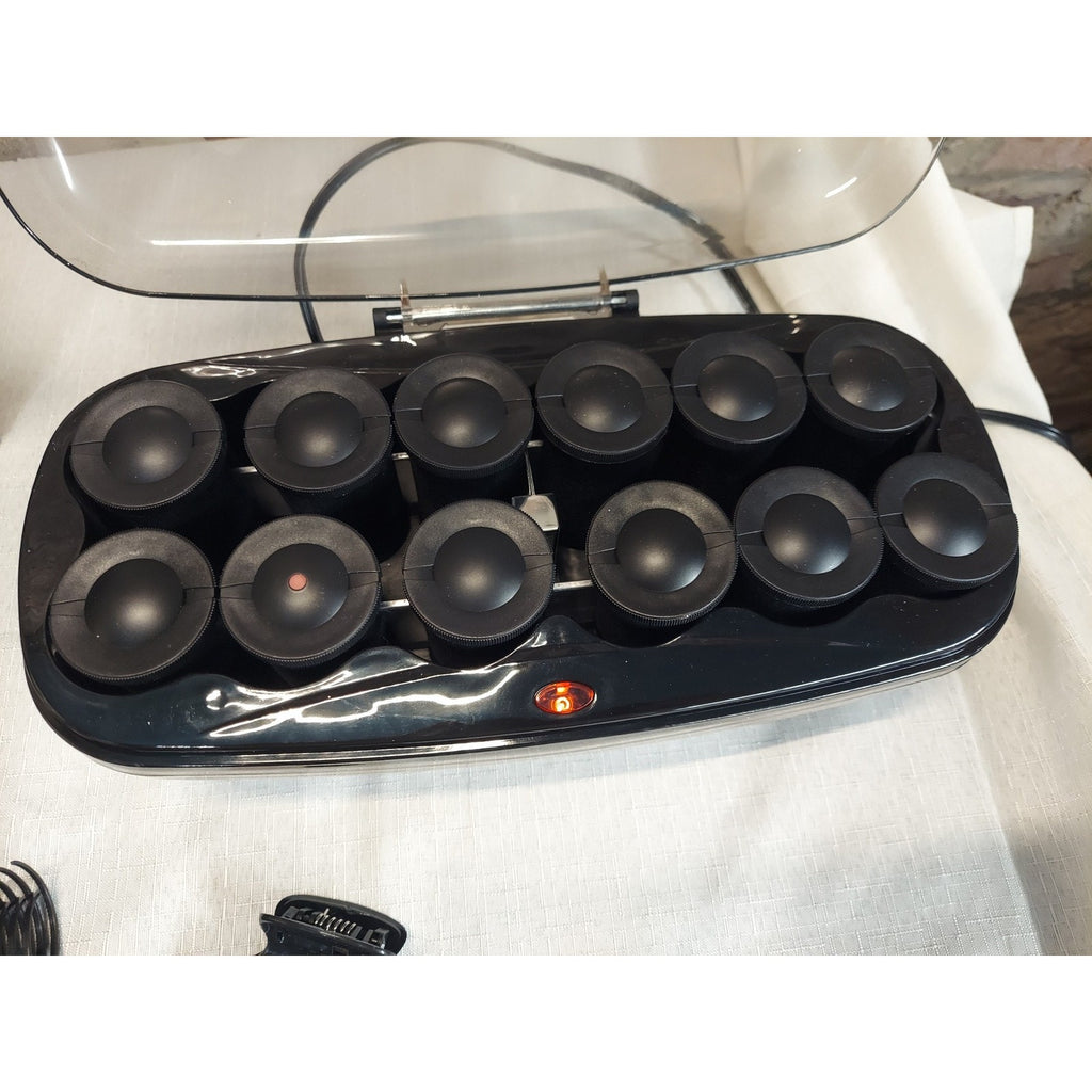 Conair Hot Rollers Hair Setter Waves Volume Jumbo 12 Rollers Clips Fast Heat