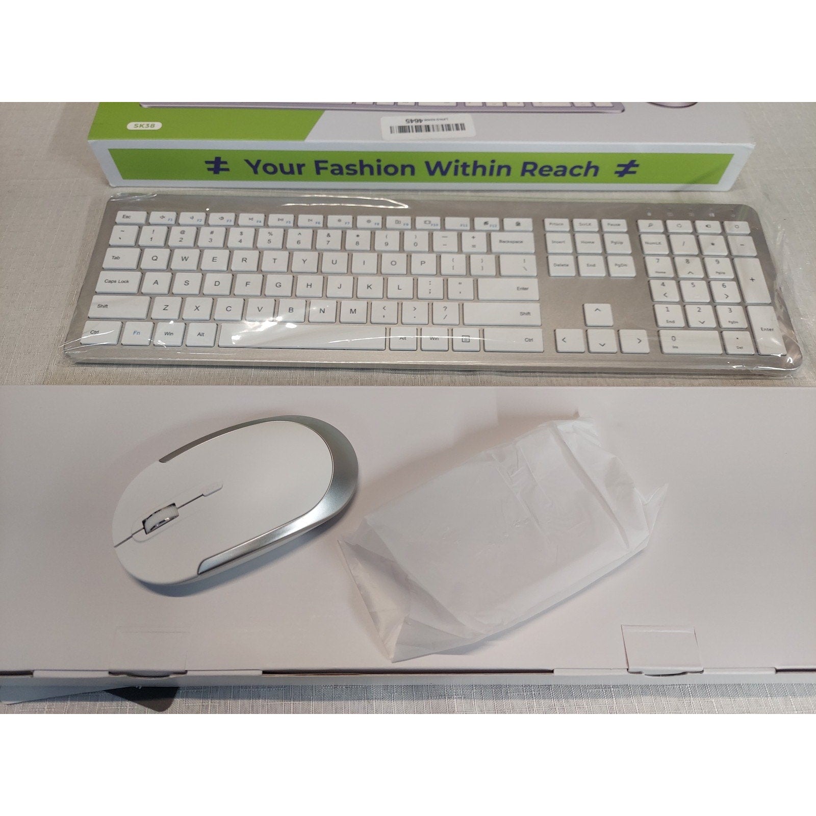 SEENDA 2.4G Wireless Keyboard Mouse Combo SK30 Scissor Switch Ultra Thin White