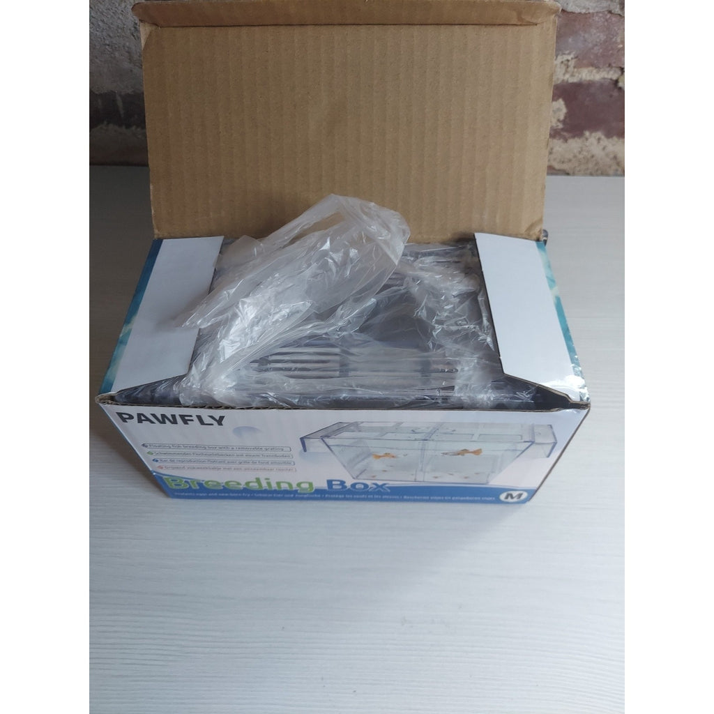 PAWFLY Floating Fish Breeding Box Aquarium Fry Hatchery Isolator With Grate New
