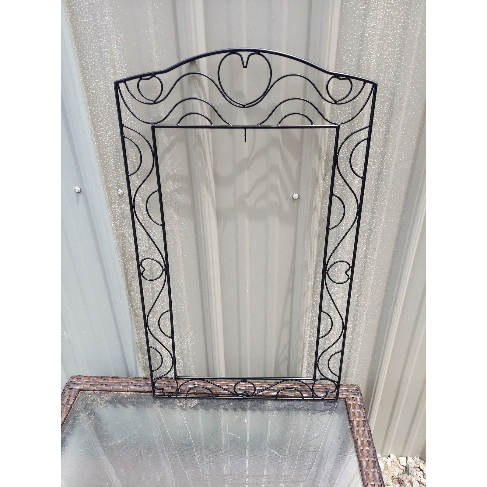 Decorative Metal Wall Calendar Holder Scrollwork Heart Design Black Farmhouse