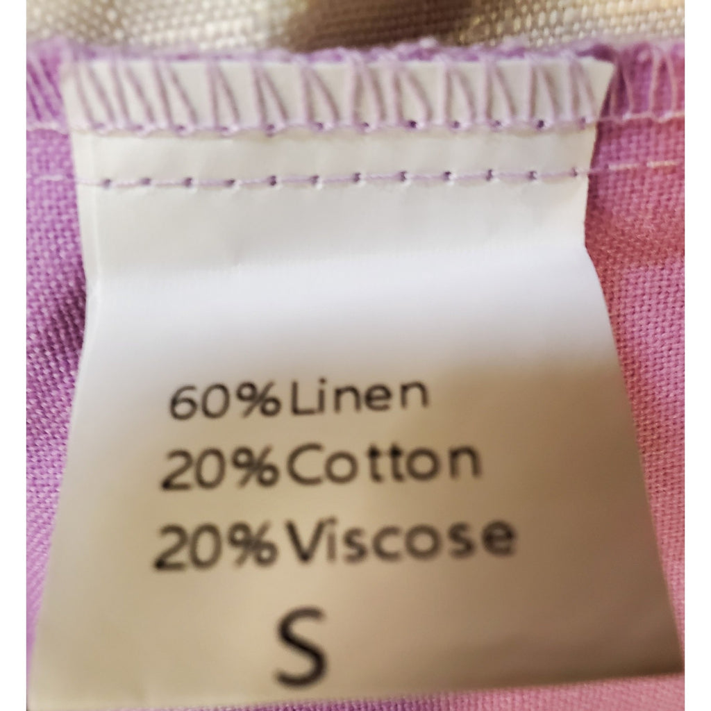 Womens Strapless Mini Dress S Lavender Linen Blend Summer Beach Casual