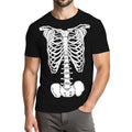 Xlievo Mens T Shirt L Black Skeleton Graphic Halloween Costume Rib Cage