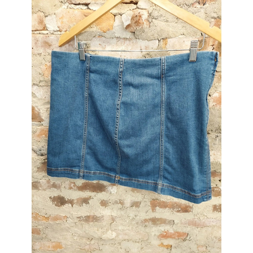 Wild Fable Womens Denim Mini Skirt Size 18 Blue Seamed Medium Wash