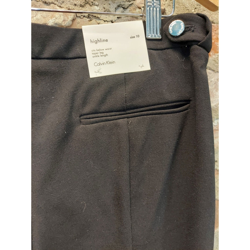 Calvin Klein Womens Pants Size 10 Black Highline Taper Leg Ankle NWT