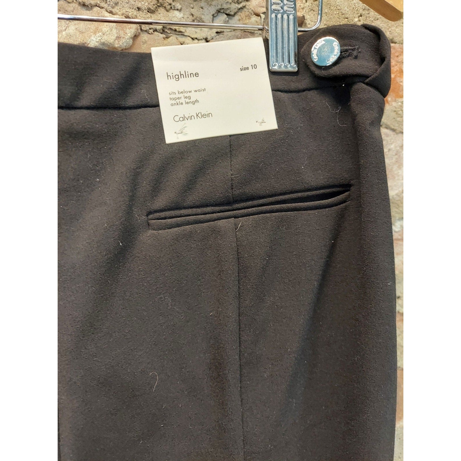Calvin Klein Womens Pants Size 10 Black Highline Taper Leg Ankle NWT