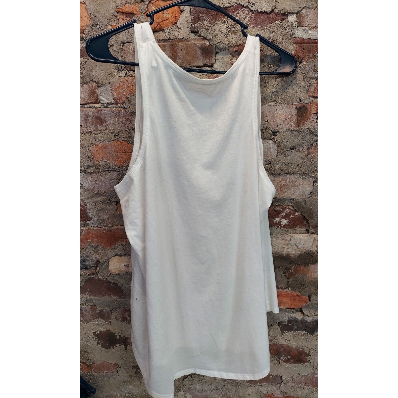 Old Navy Womens Tank Top XXL Relaxed Fit Palm Tree Graphic White Summer