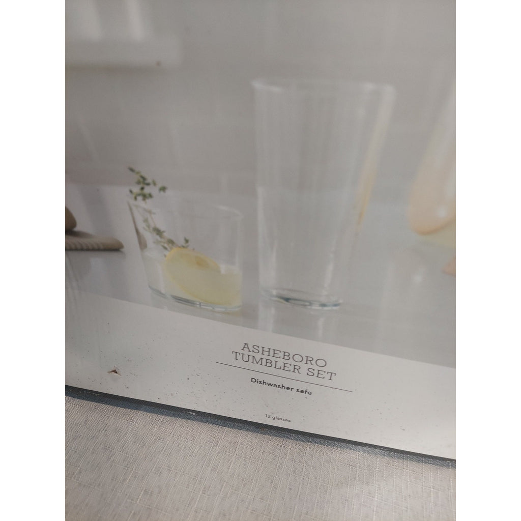 Threshold Asheboro Tumbler Set 12 Piece Glasses Dishwasher Safe Clear Drinkware