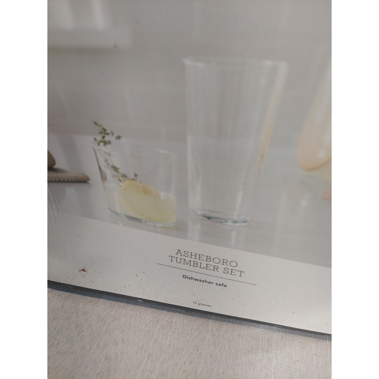 Threshold Asheboro Tumbler Set 12 Piece Glasses Dishwasher Safe Clear Drinkware