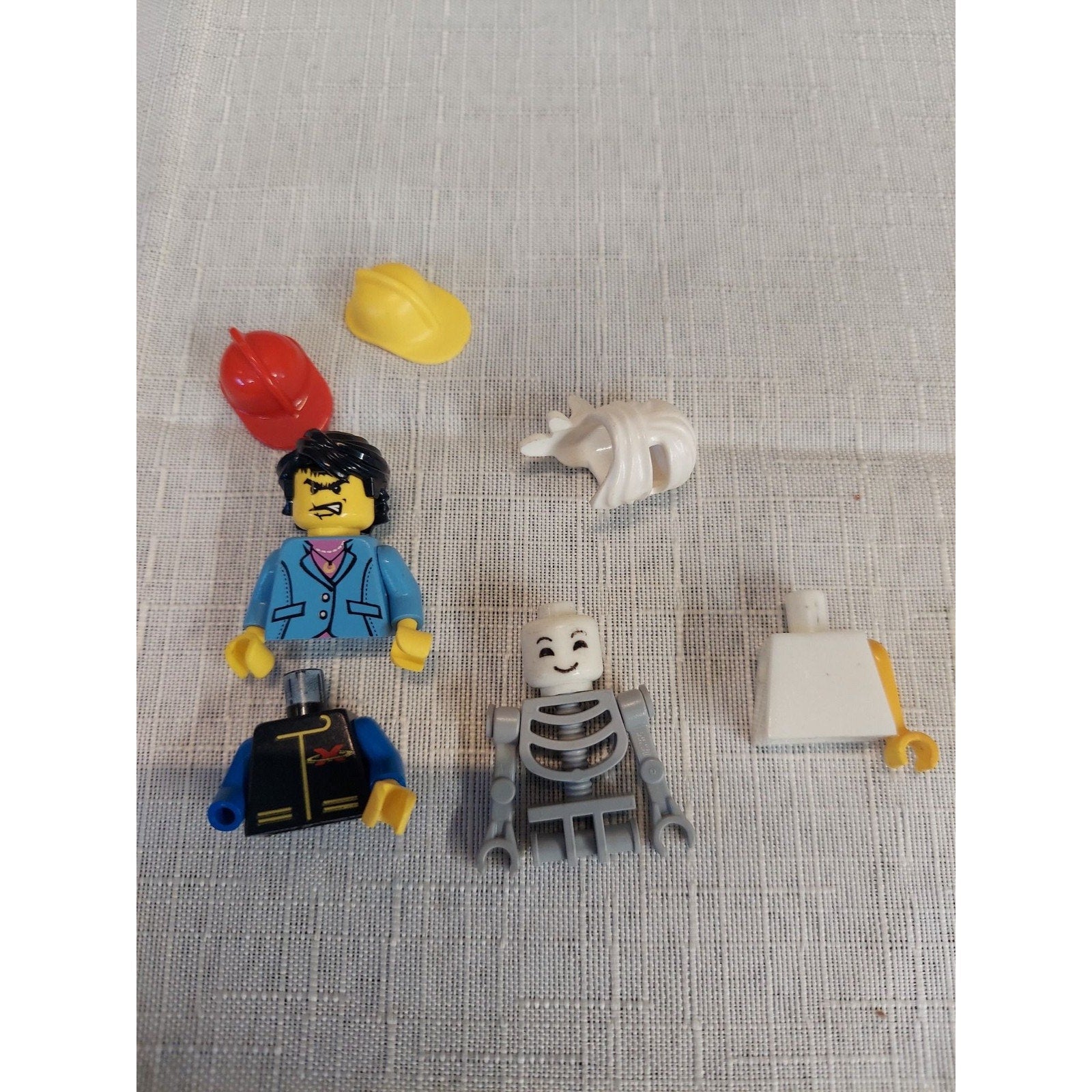 LEGO Minifigure Parts Lot Bundle Skeleton Torso Head Hair Hats Accessories