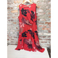 Liz Claiborne Womens Dress 18 Floral Print Red Multicolor Sleeveless