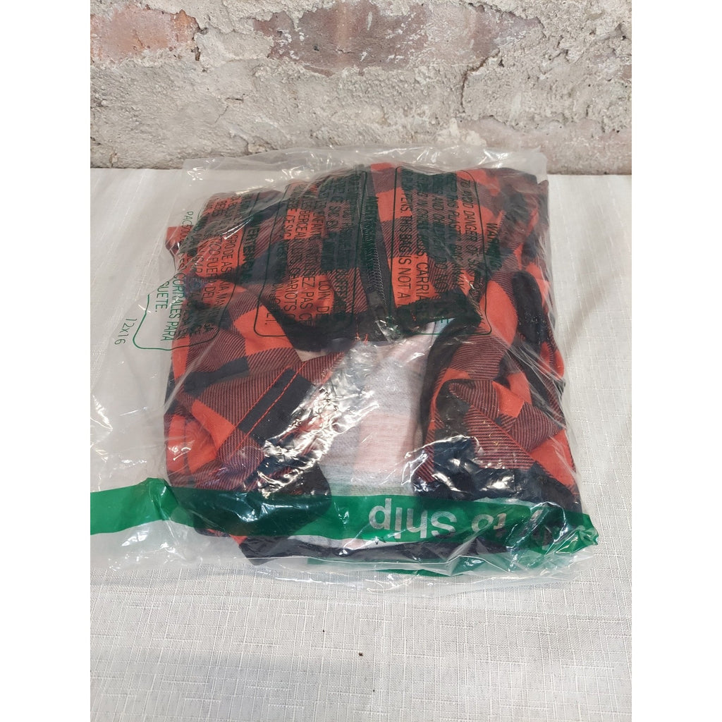 Womens House Dress Red Black Plaid Full Zip Robe Lounge Large XL 12 16