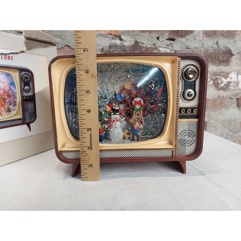 Cracker Barrel Christmas Snow Globe Retro TV LED Animated Holiday Decor