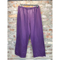 Womens Wide Leg Pants XL Purple Elastic Waist Polka Dot Pull On