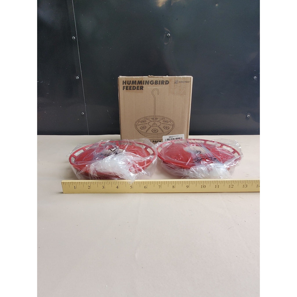 Kingyoyo Hummingbird Feeder 2 Pack Hanging Red Dish Outdoor Garden Bird Feeder