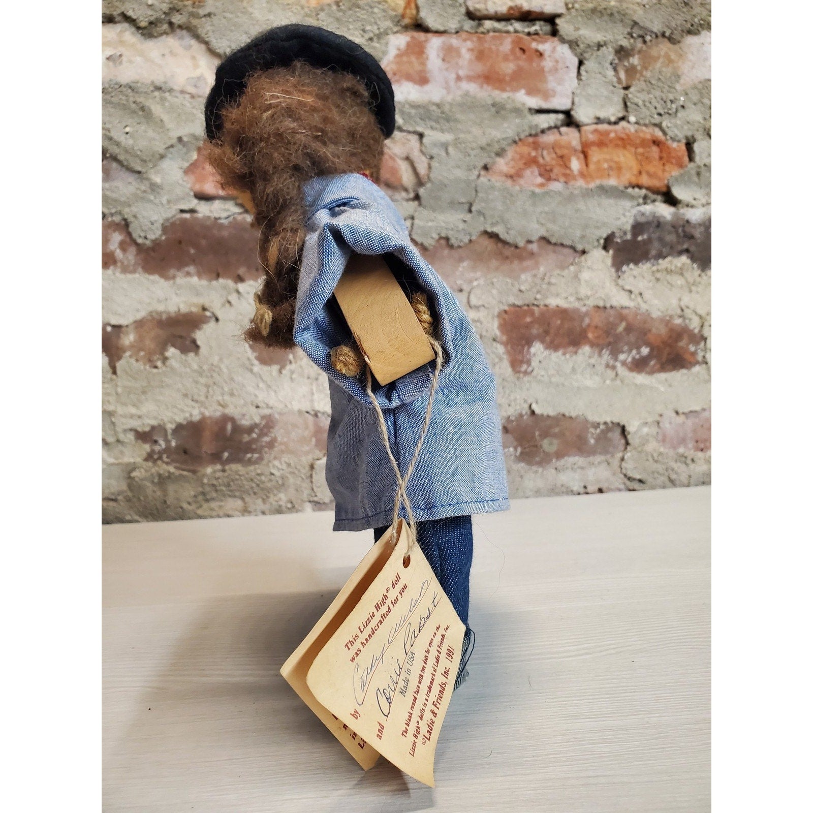 Lizzie High Doll Handcrafted Vintage 1991 Beret Braids Denim Outfit 9 Inch